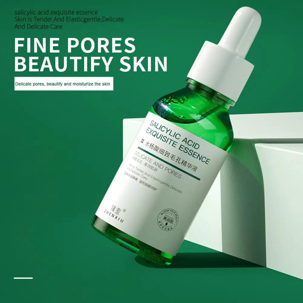 30ml Salicylic Acid Shrink Pores Serum Anti-acne Exfoliating Blackhead Remover Pores Essence Face Spot Removal Essence Skin Care