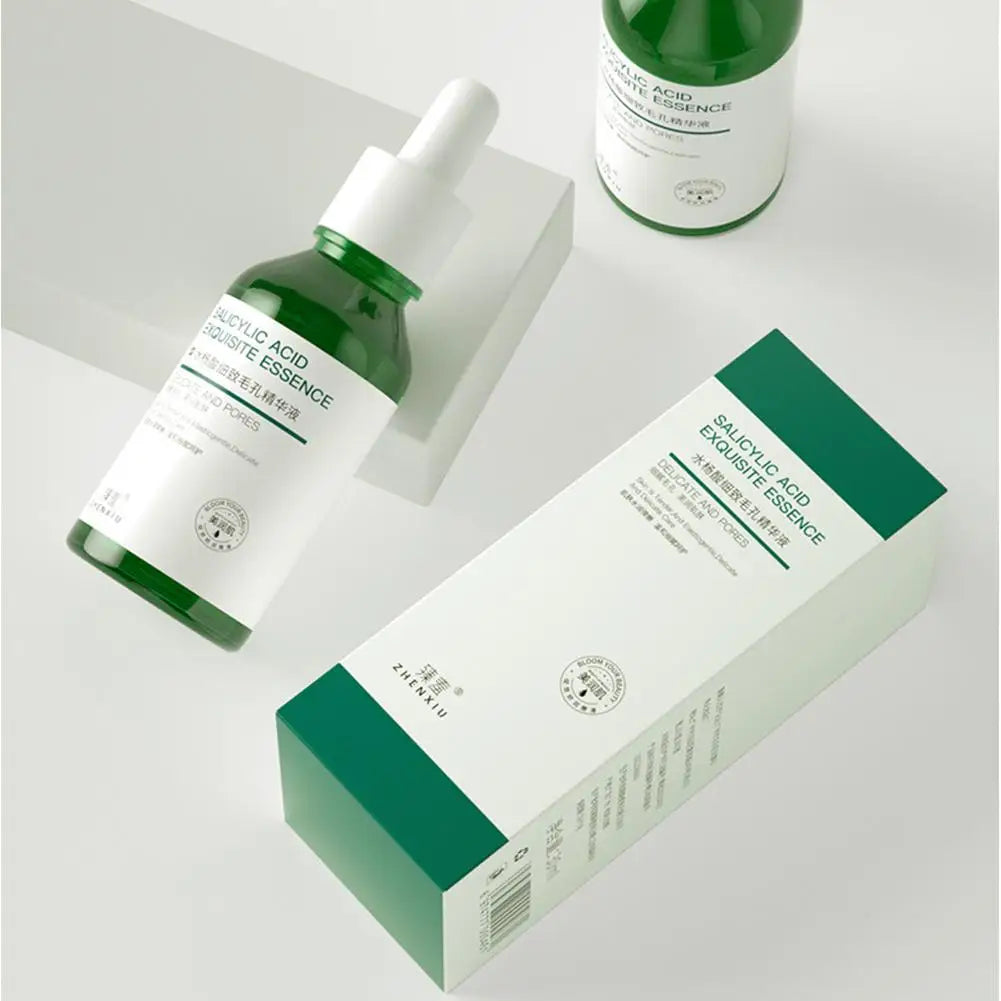 30ml Salicylic Acid Shrink Pores Serum Anti-acne Exfoliating Blackhead Remover Pores Essence Face Spot Removal Essence Skin Care