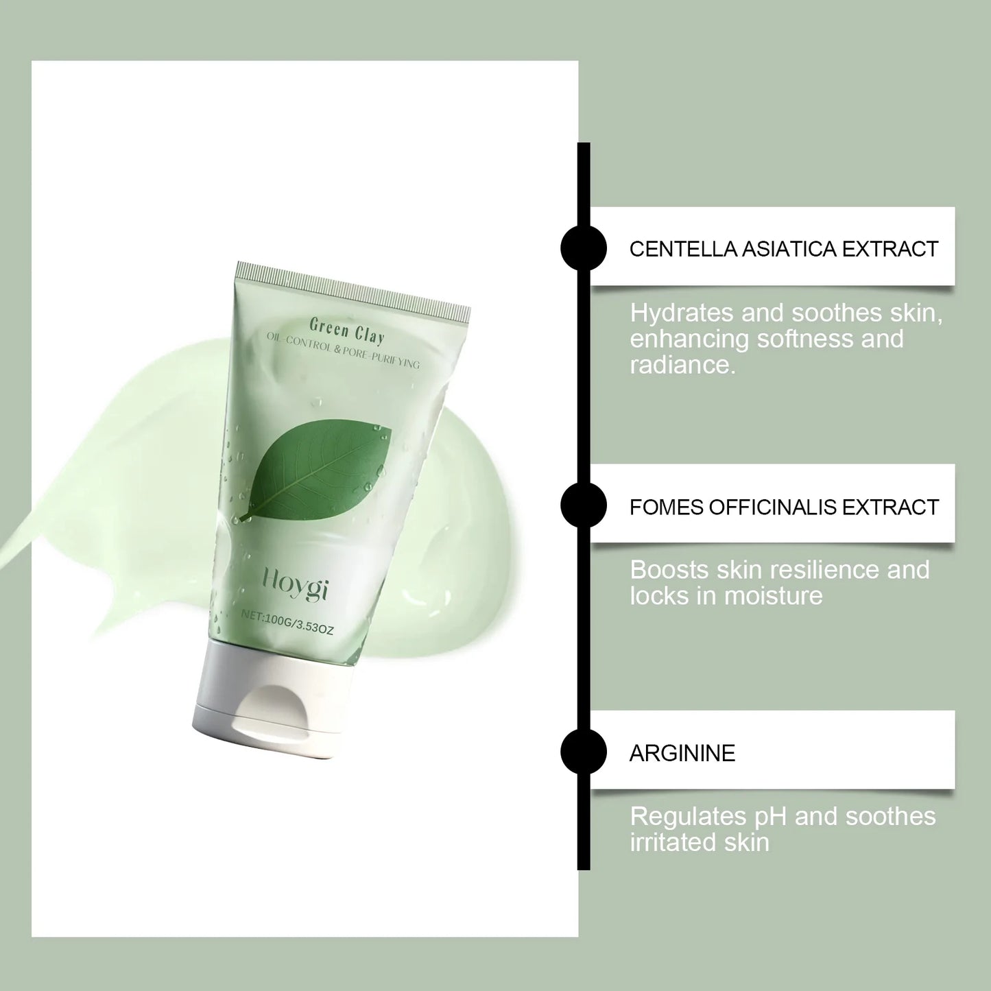 Centella Asiatica Skincare Set Green Clay Cleanser Centella Cream & Serum For Sensitive & Acne Prone Skin Moisturizing Soothing
