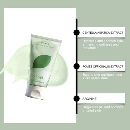Centella Asiatica Skincare Set Green Clay Cleanser Centella Cream & Serum For Sensitive & Acne Prone Skin Moisturizing Soothing
