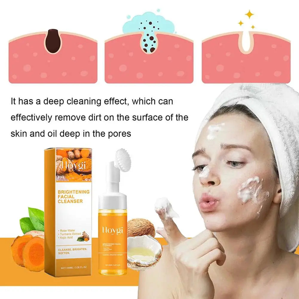 Turmeric Facial Cleanser Facial Scrub Cleansing Oil Control Blackhead Remover Shrink Pores Skin Care Body Care
