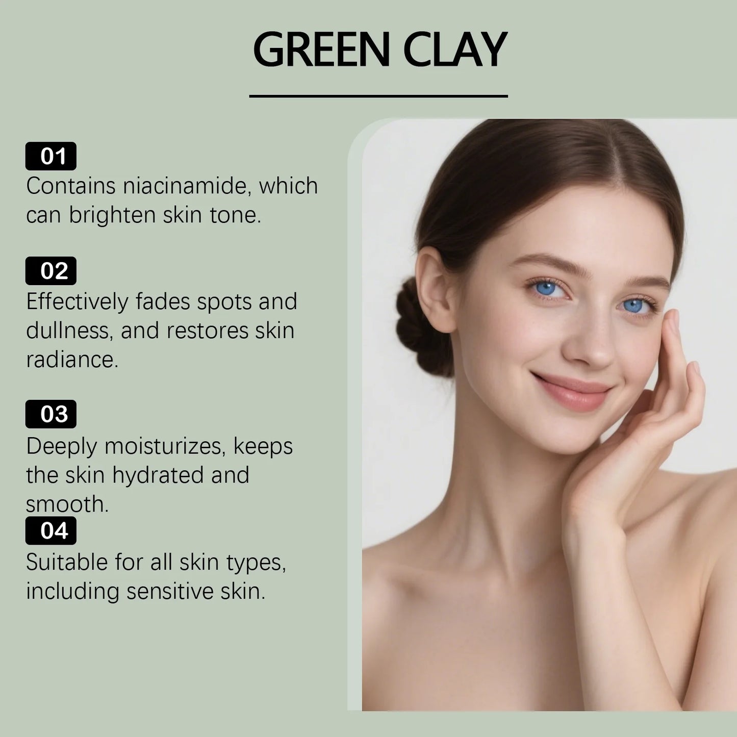 Centella Asiatica Skincare Set Green Clay Cleanser Centella Cream & Serum For Sensitive & Acne Prone Skin Moisturizing Soothing