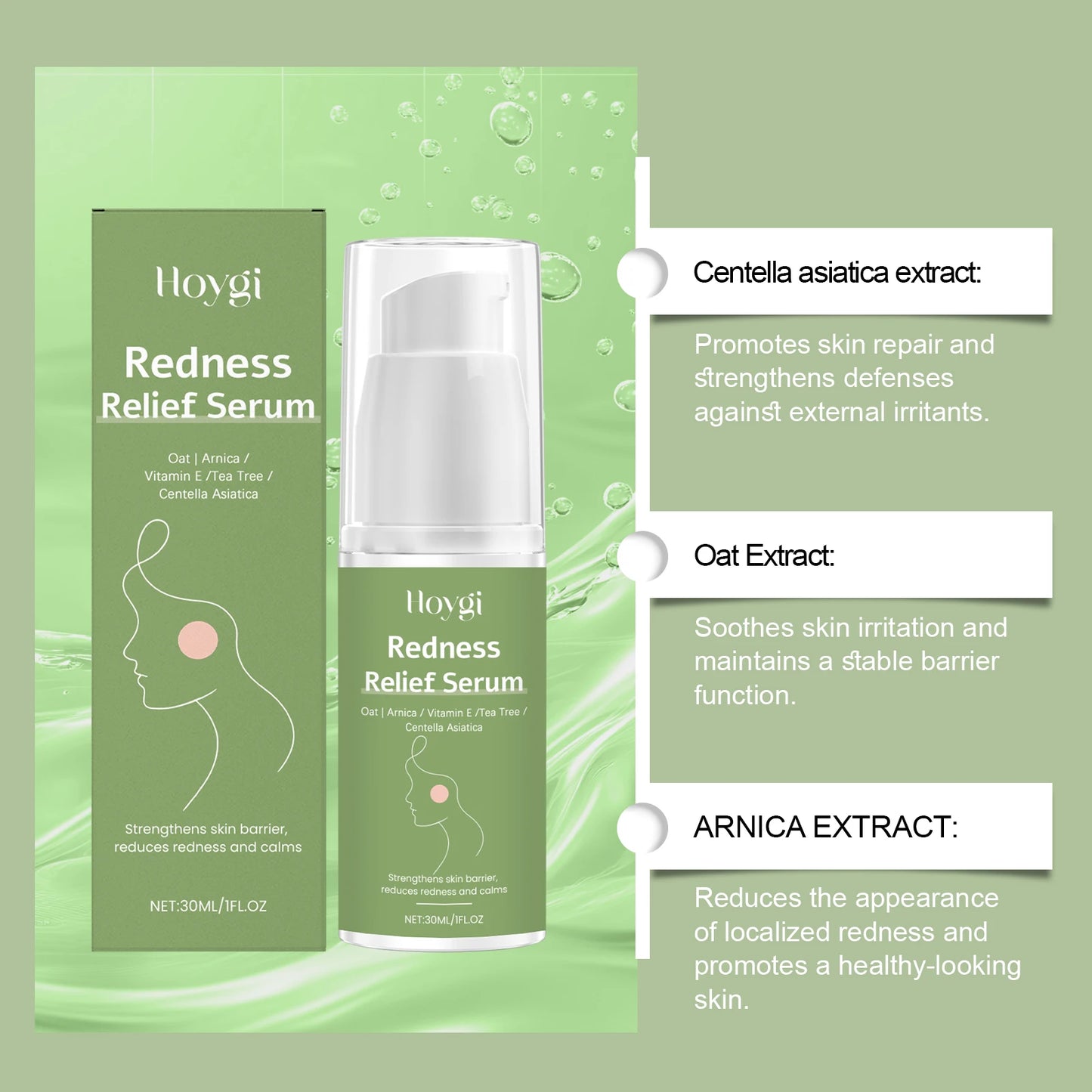 Centella Asiatica Skincare Set Green Clay Cleanser Centella Cream & Serum For Sensitive & Acne Prone Skin Moisturizing Soothing