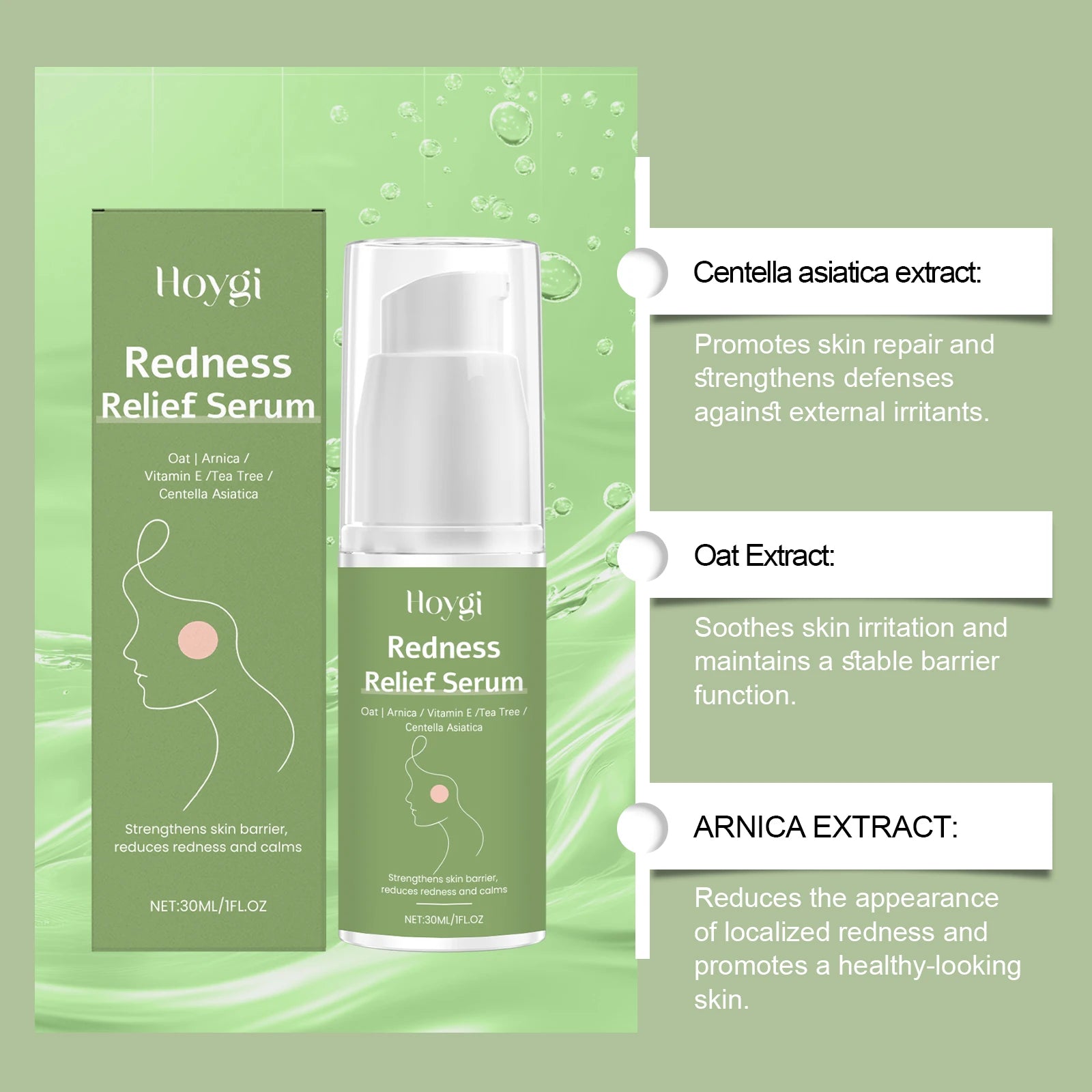 Centella Asiatica Skincare Set Green Clay Cleanser Centella Cream & Serum For Sensitive & Acne Prone Skin Moisturizing Soothing